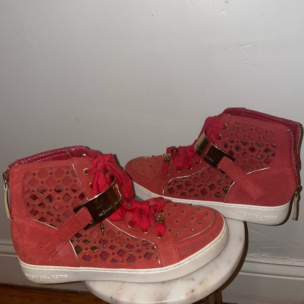 Red sneakers Michael Kors